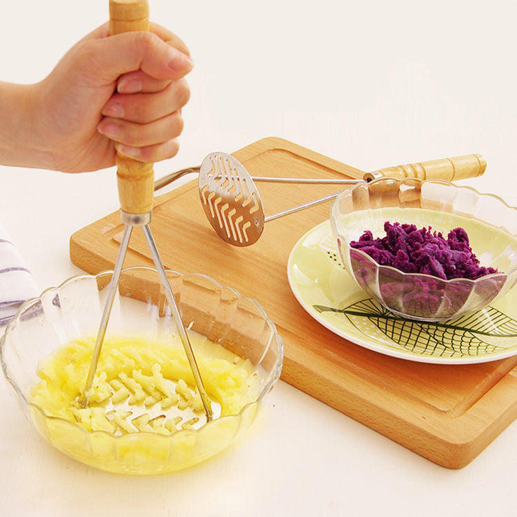 Manual Potato Masher with Wooden Handle